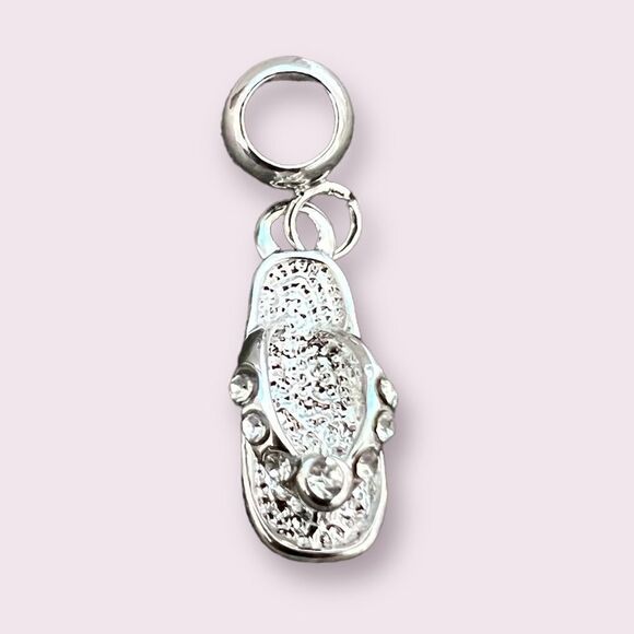 Jewelry - Silver Sandal Rhinestone Charm for Bracelet necklace earrings shoes